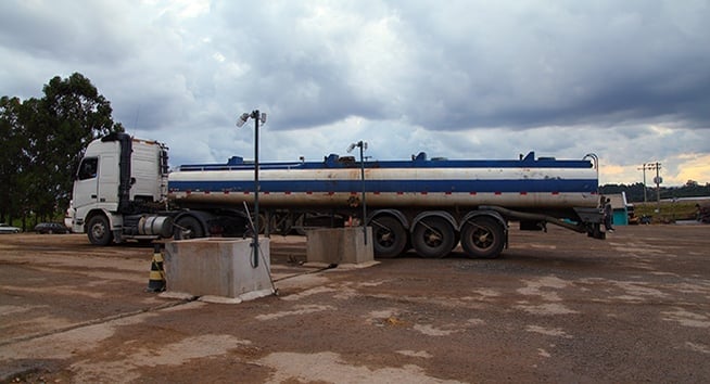 Transporte, coleta de chorume